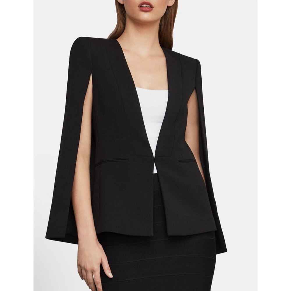 BCBGMaxAzria Elegant Black cape blazer